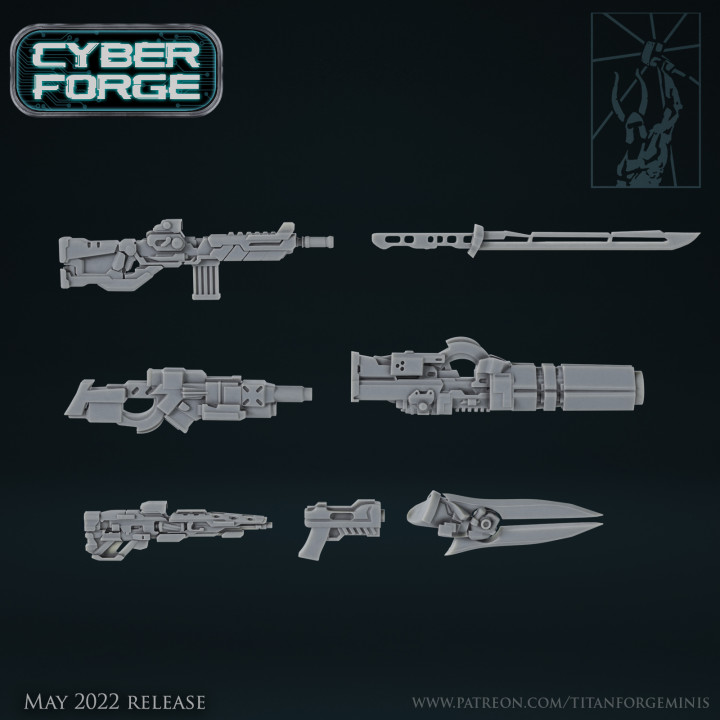 Cyber Forge Red vs Blue Weapon Pack image