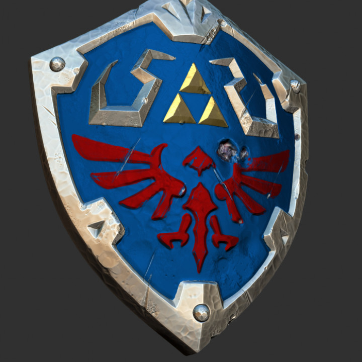3D Printable Hylian Shield Magnet by Rebek Pew!