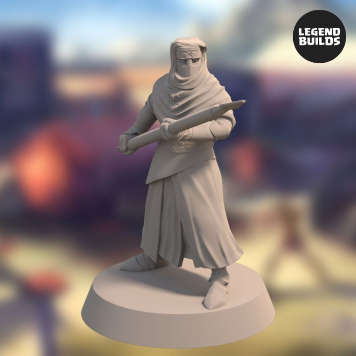 Night’s Cult Zealot with Spear Pose 2 – 3D printable miniature – STL file image