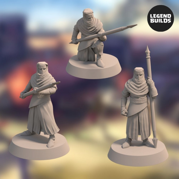 3D Printable Night’s Cult Zealots With Spears Bundle (3 Miniatures ...