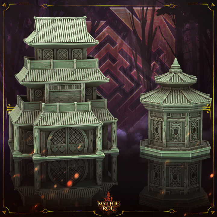 Samurai inspired Buildings| Mythic Roll image