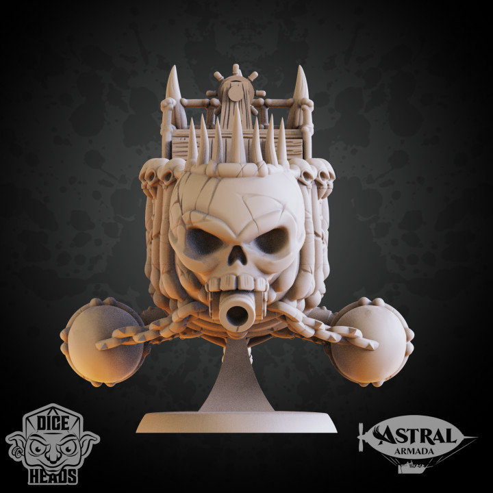 3D Printable Necromancer Skiff Astral Ship (Large Version) by Dice Heads