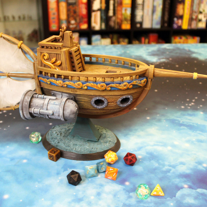 3D Printable Trade Skiff Astral Ship (Large Version) by Dice Heads