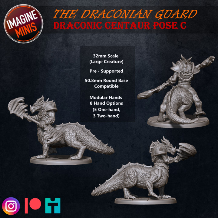 The Draconian Guard - Draconic Centaur - Pose C image