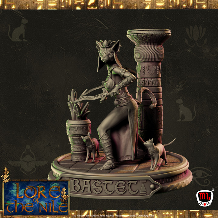Bastet, Goddess of Beauty Diorama (pre-supported)