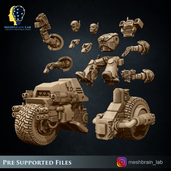 500 Followers! FREE stl Imperial Marines attack bikes