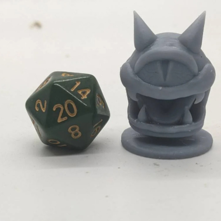 Kirby inspired, Angry Scarfy, Tabletop DnD miniature image