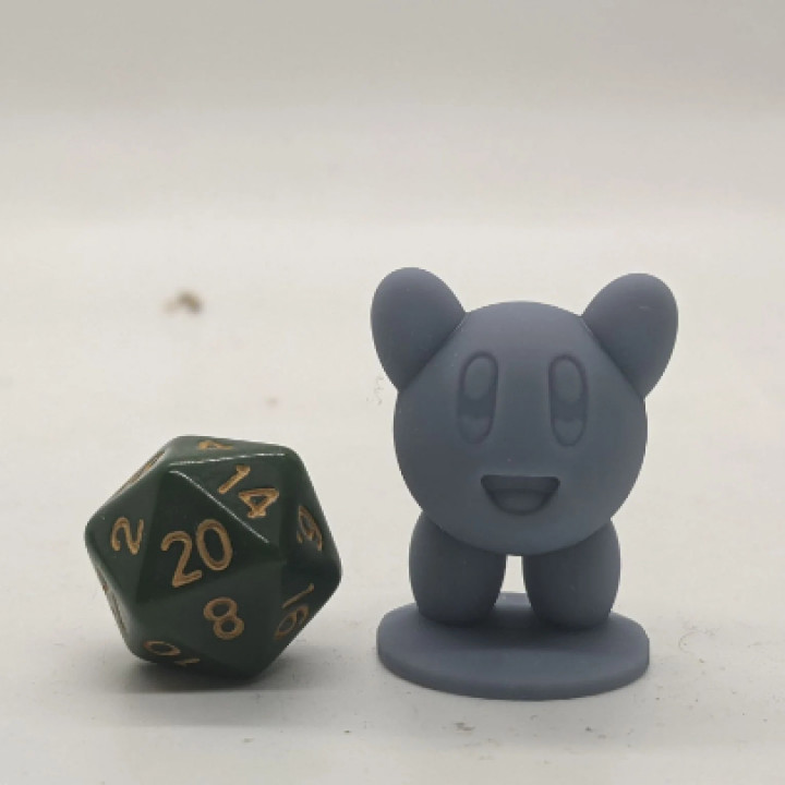Kirby inspired, Waving Kirby, Tabletop DnD miniature image