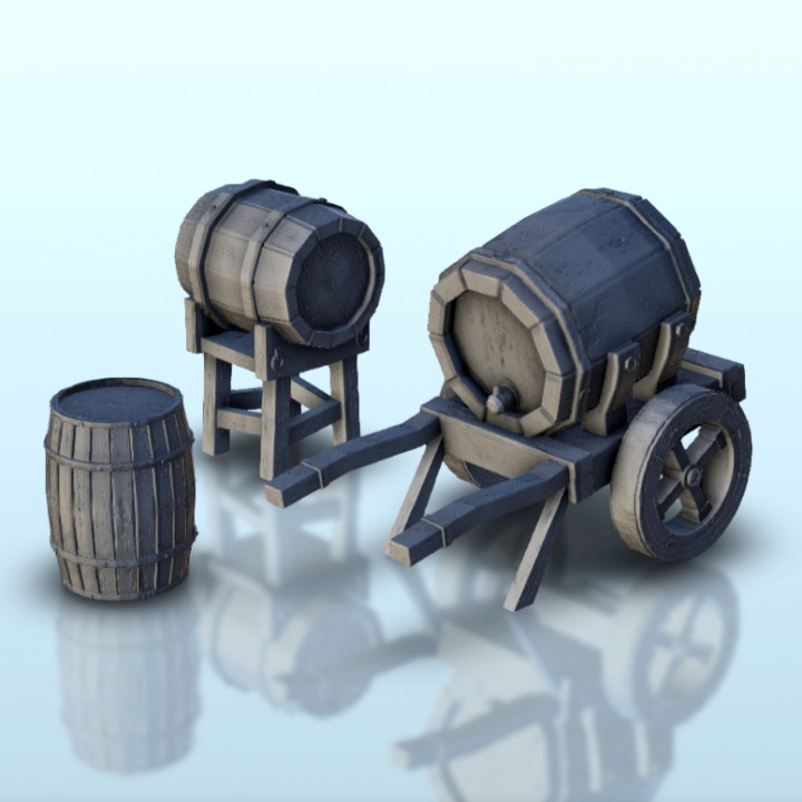 Set of medieval barrels (1) - Pirate Jungle Island Beach Piracy Caribbean Medieval terrain image
