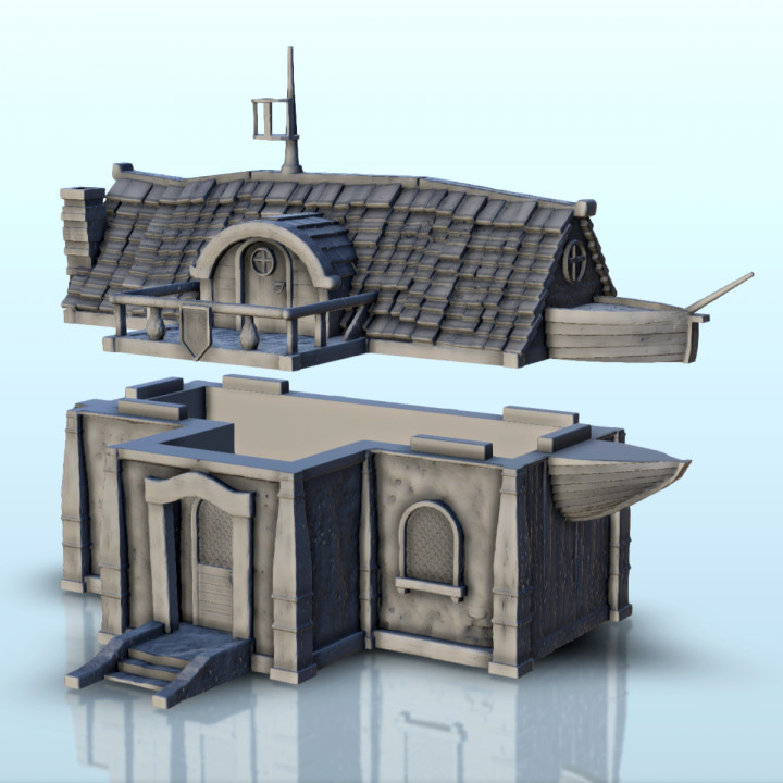 Harbour office with accessories (3) - Pirate Jungle Island Beach Piracy Caribbean Medieval terrain image