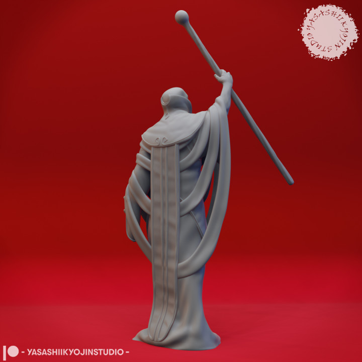 Red Wizard Glass Staff - Tabletop Miniatures (Pre-Supported) image