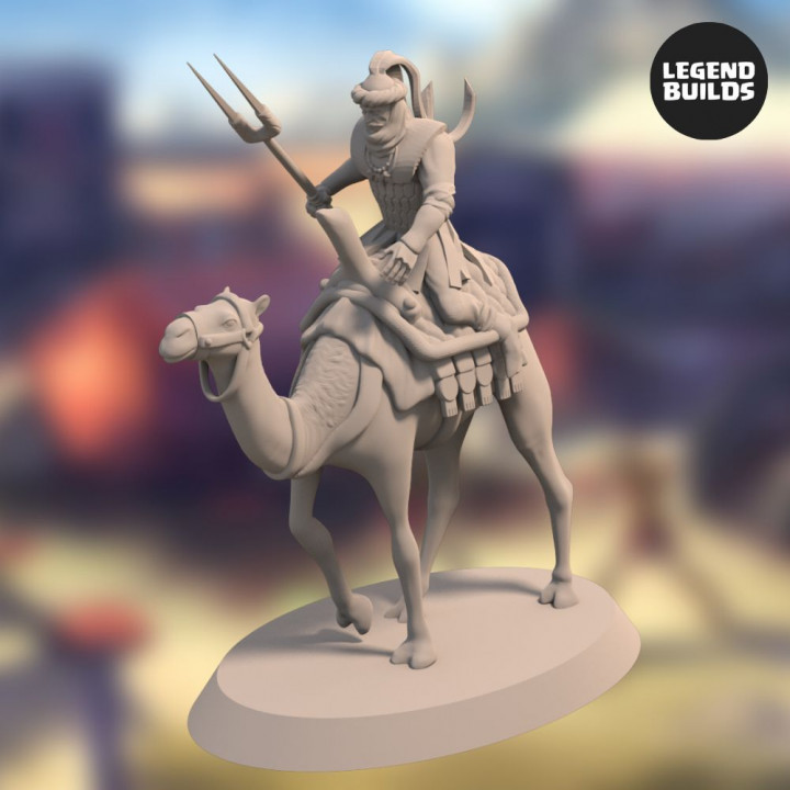 Camel Riders of Qams - Pose 1 - 3D printable miniature – STL file image