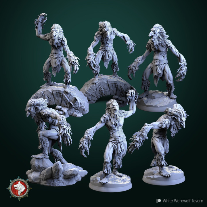 Trolls set 6 miniatures 32 mm pre-supported image