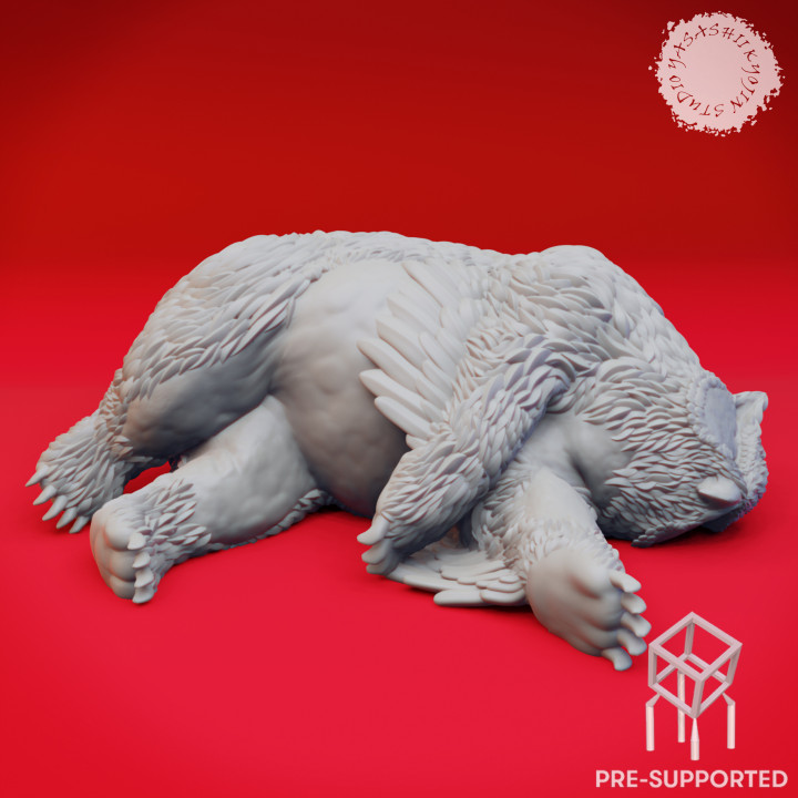 Defeated Owlbear - Book of Beast - Tabletop Miniature (Pre-Supported) image