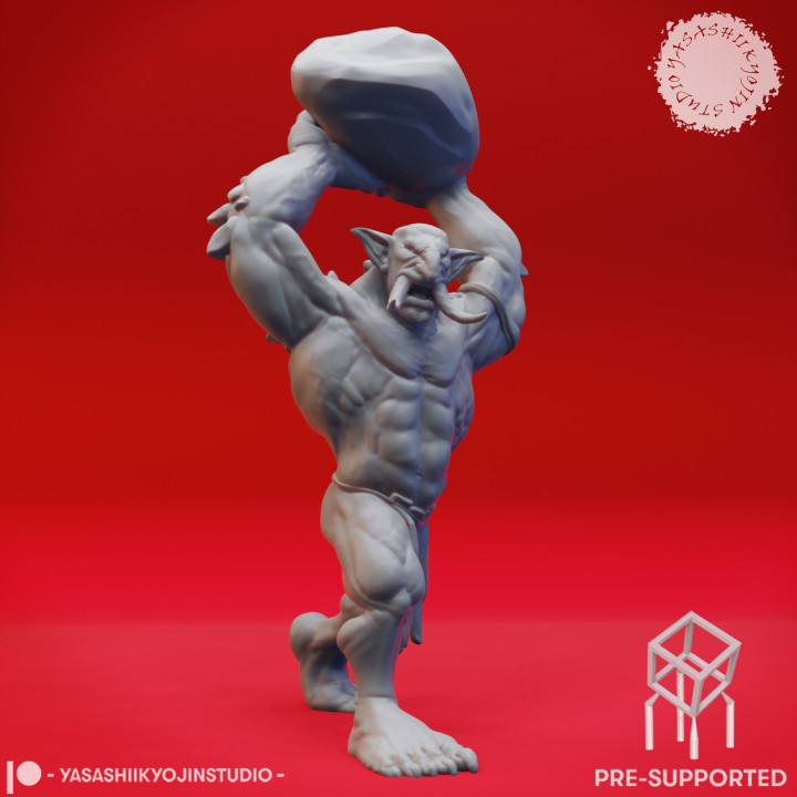 Troll Chukka - Book of Beasts - Tabletop Miniature (Pre-Supported) image