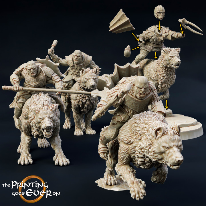 Modular Orc Warg Riders - Presupported image