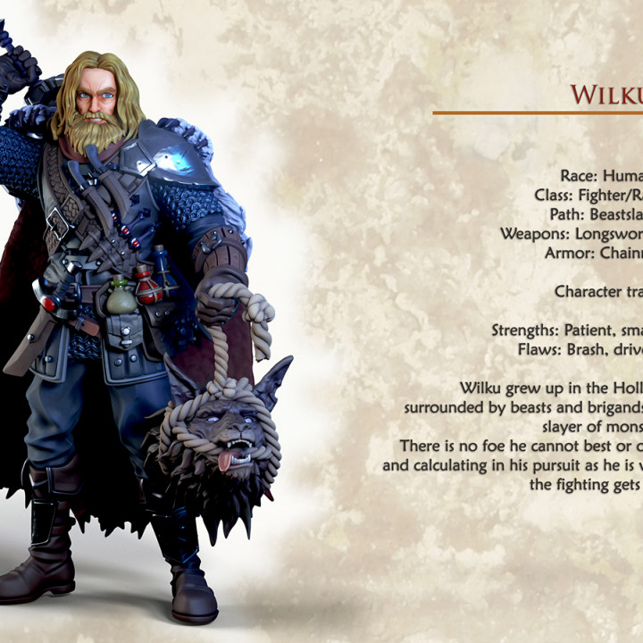 Wilku The Fighter - Action and Idle Pose Hero image
