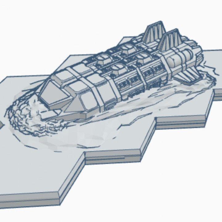 Crashed Warship Set Hex Map Scale image