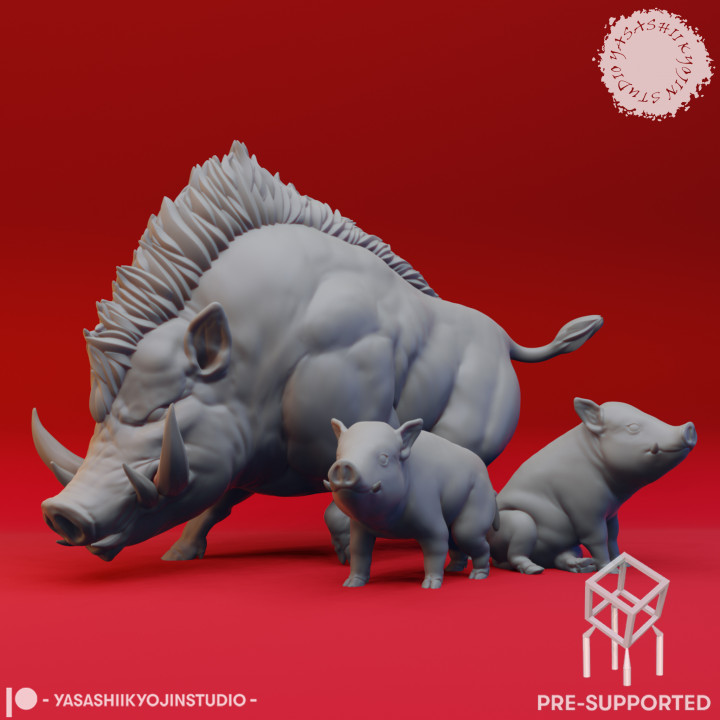 Giant Boar Bundle - Tabletop Miniatures (Pre-Supported) image