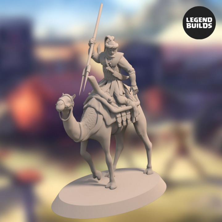 Camel Riders of Qams - Pose 4 - 3D printable miniature – STL file image