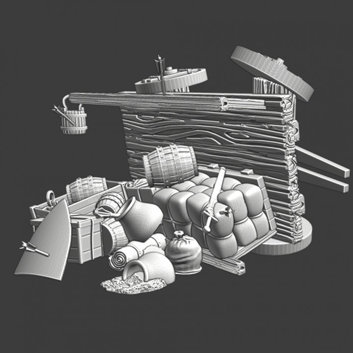Medieval Supply wagon destroyed image