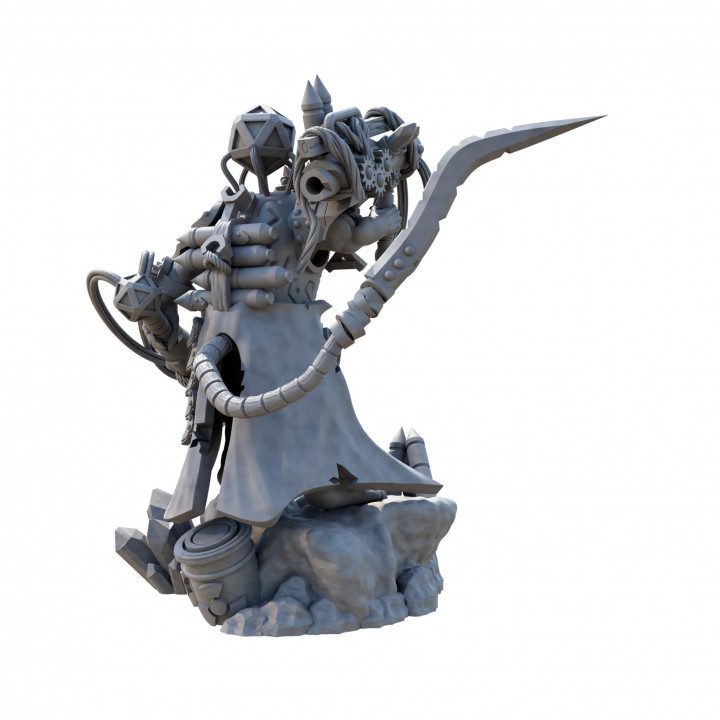 Ratkin Warlock Engineer With Missile Launcher | Fantasy Resin Miniatures image