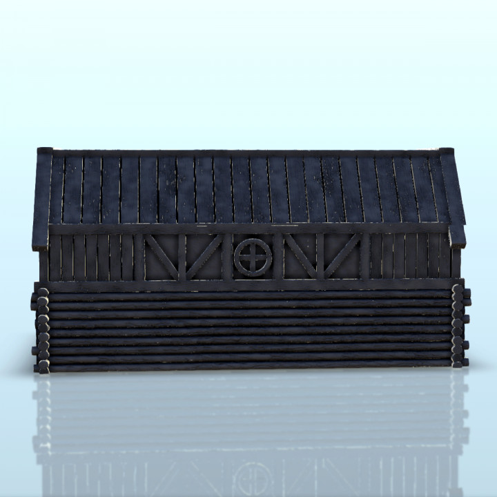 Wooden log warehouse (3) - Medieval building middle age image