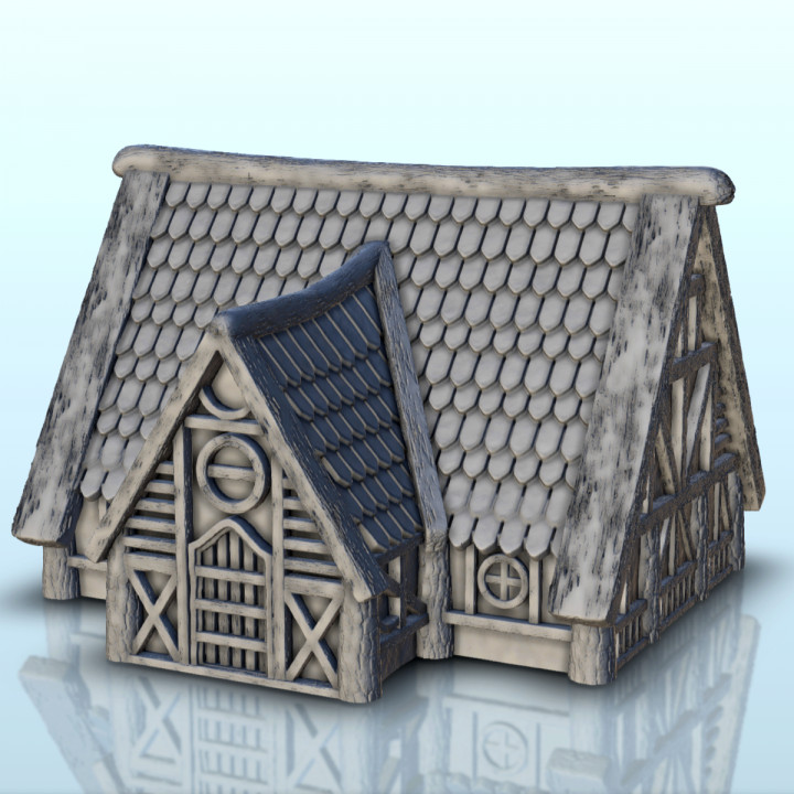 Medieval house with tiled roof (14) - Medieval building middle age image