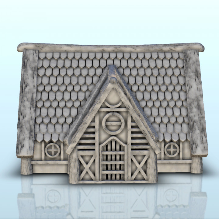 Medieval house with tiled roof (14) - Medieval building middle age image