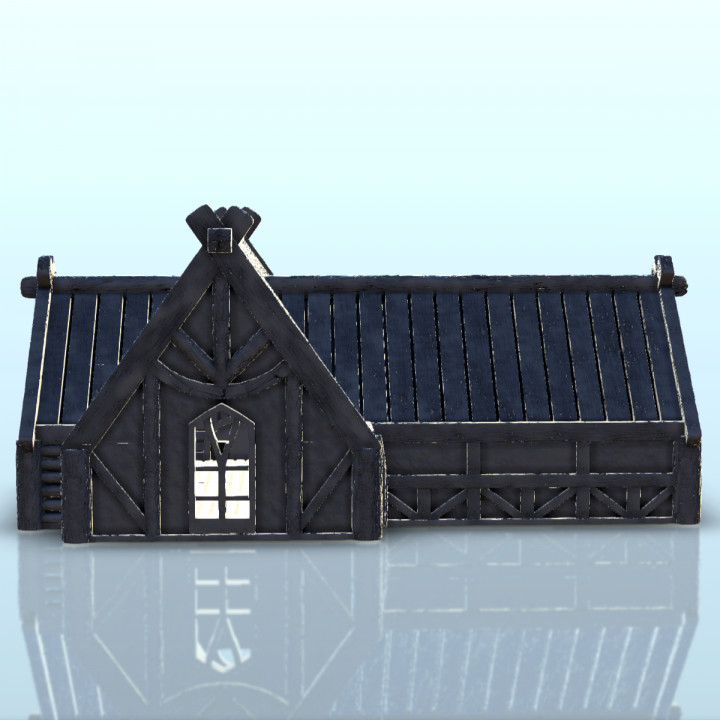 Large town hall with wooden roof (15) - Medieval building middle age image