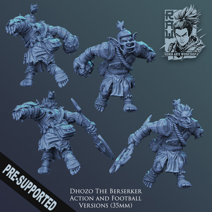 Dhozo - Goblin Berserker in Action and Football Pose image
