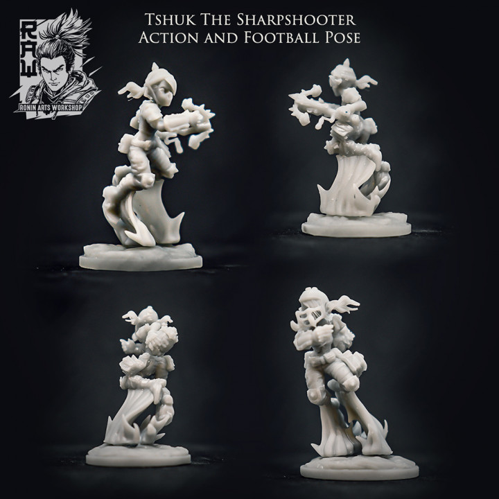 Tshuk - Female Goblin Sharpshooter in Action and Football Pose image