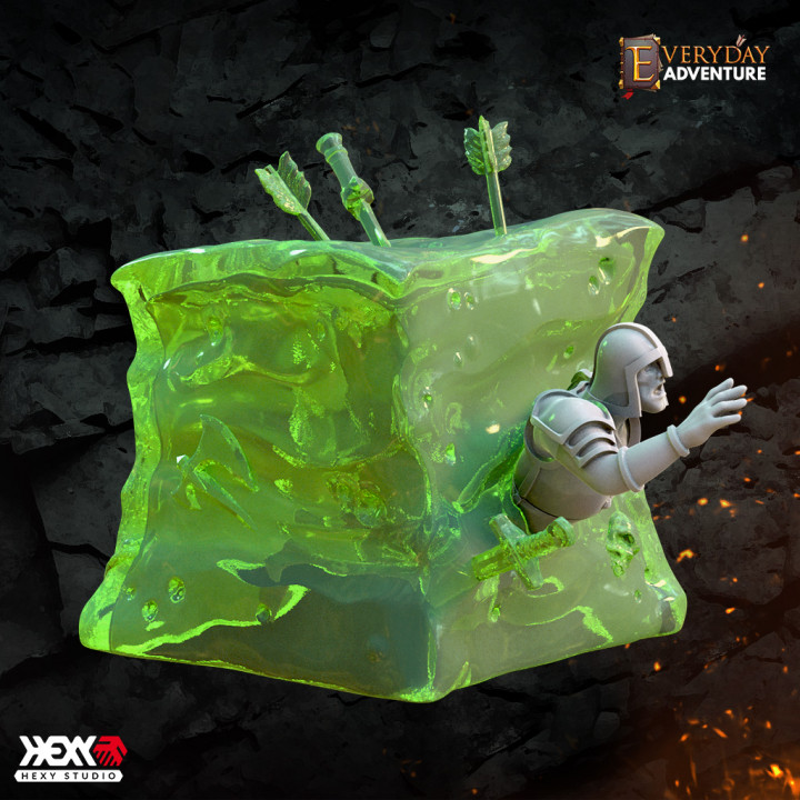 3D Printable Gelatinous Cube by Hexy Studio