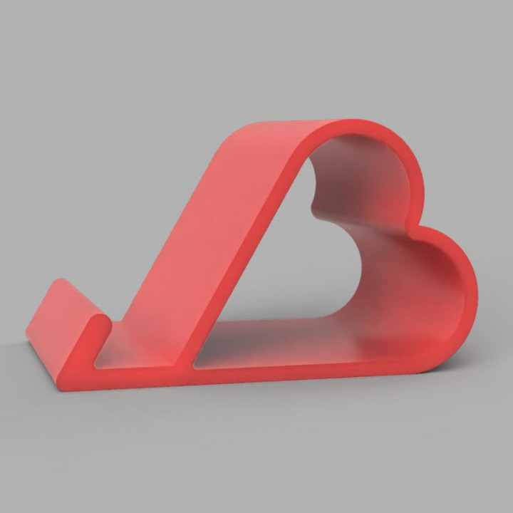 Heart Phone Stand with letter 3D print model image
