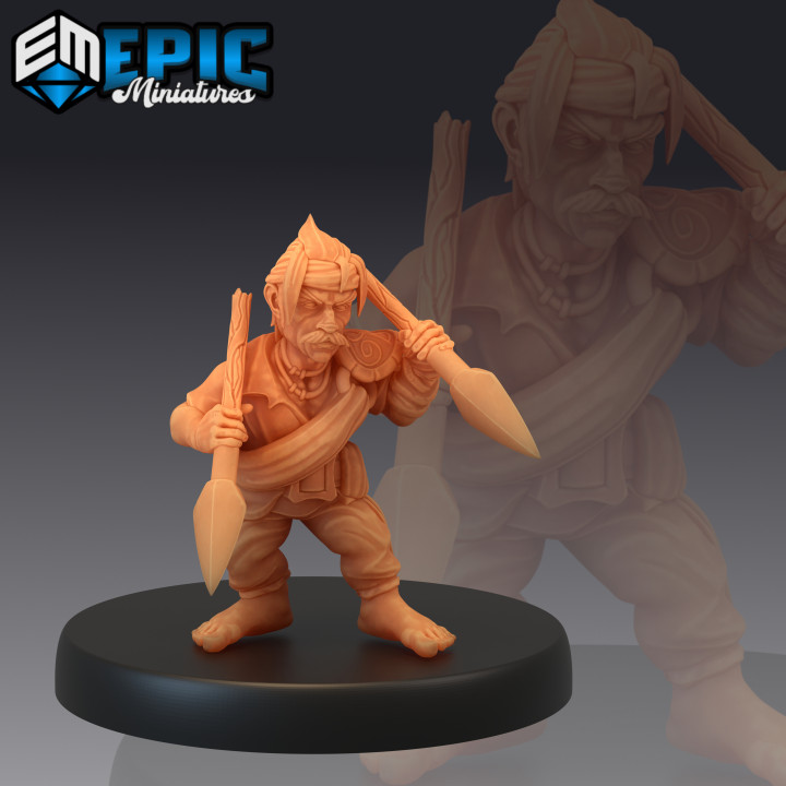 Gnome Pirate Spear / Halfling Captain / Sea Warrior / Male Quartermaster image