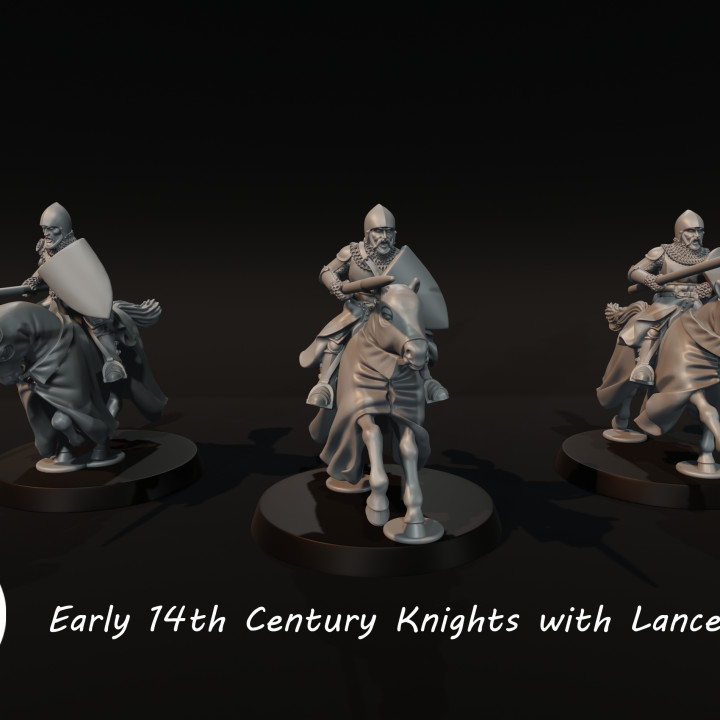 Early 14th Century Knights with Lances image