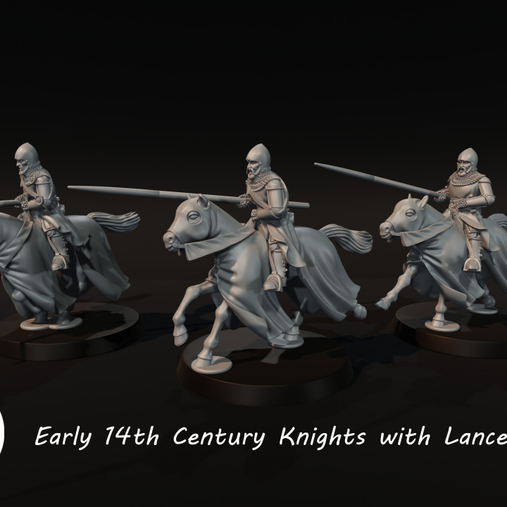 Early 14th Century Knights with Lances image