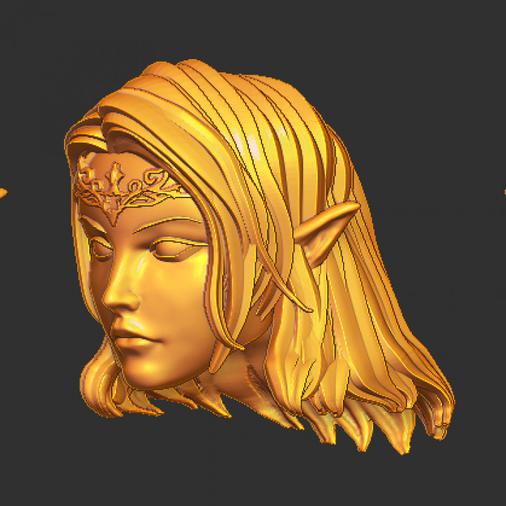 3d printable female elf head by action figure fusion