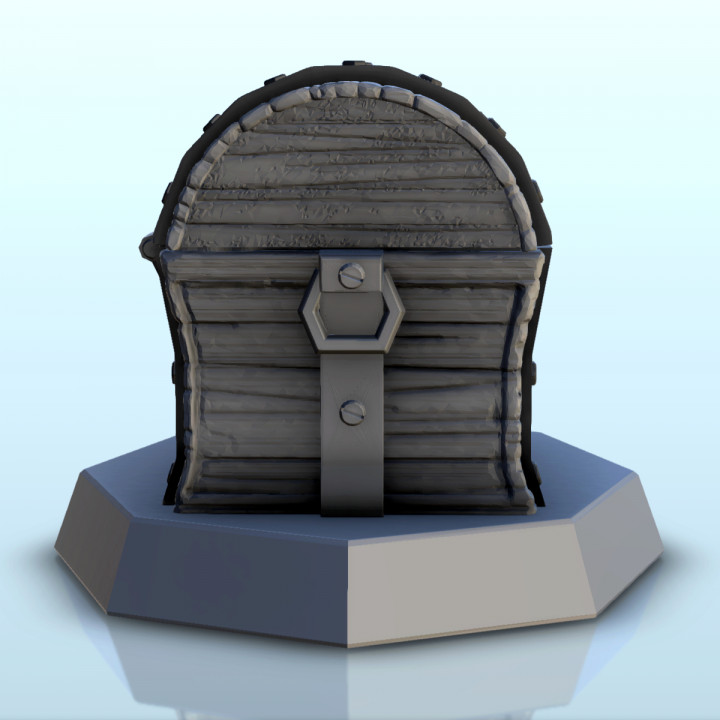 Wooden chest on base (+ pre-supported version) (2) - Darkness Chaos Medieval Zombie Fantasy Monster image