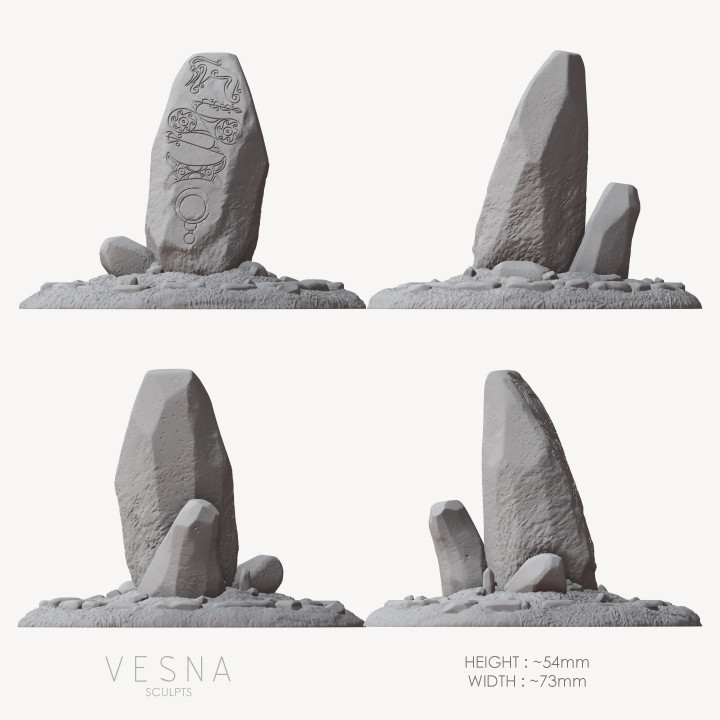 3D Printable RUNESTONE by VESNA SCULPTS
