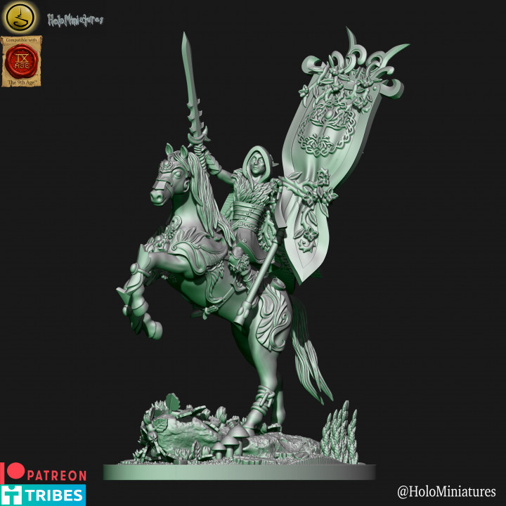 Wood elf battle standard bearer on horse image