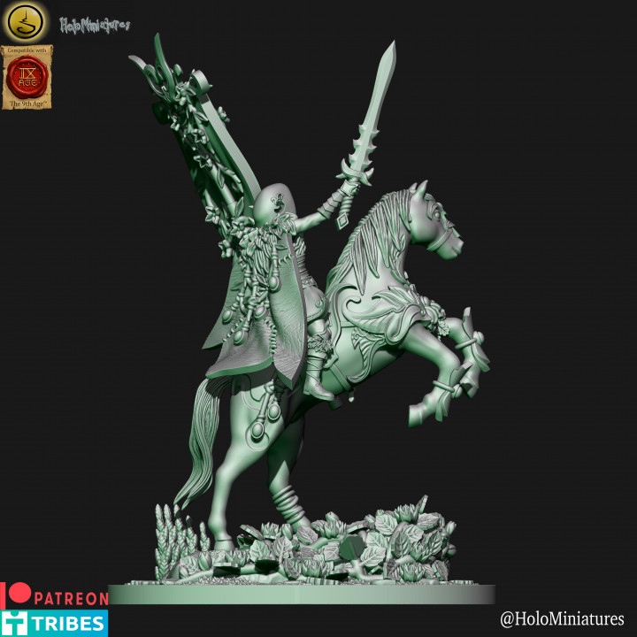 Wood elf battle standard bearer on horse image