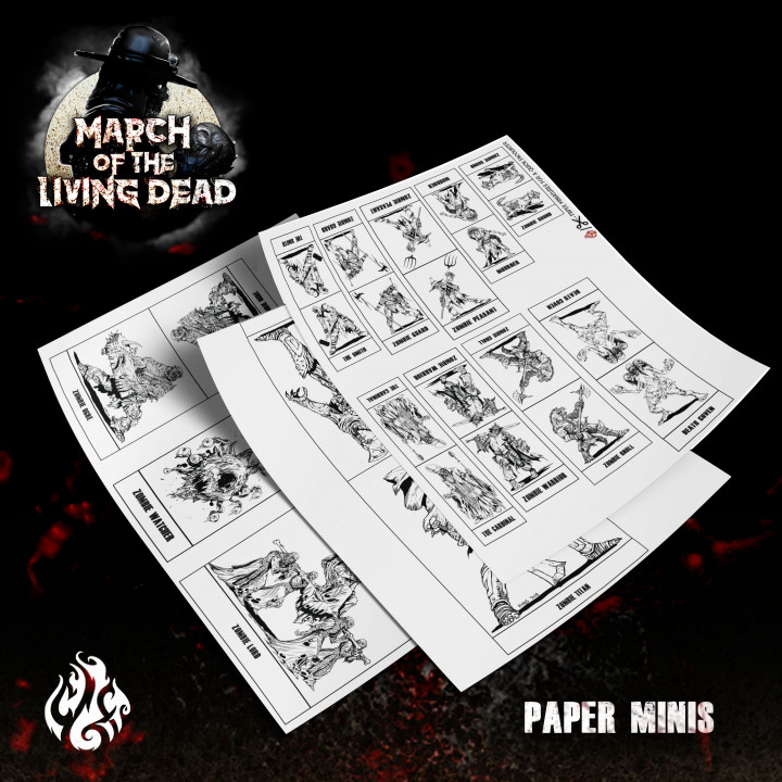 "March of the Living Dead": Monster Templates, Paper miniatures & Battle Maps image