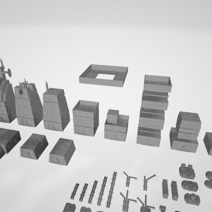 7000 Wargaming Modular SciFi City System image