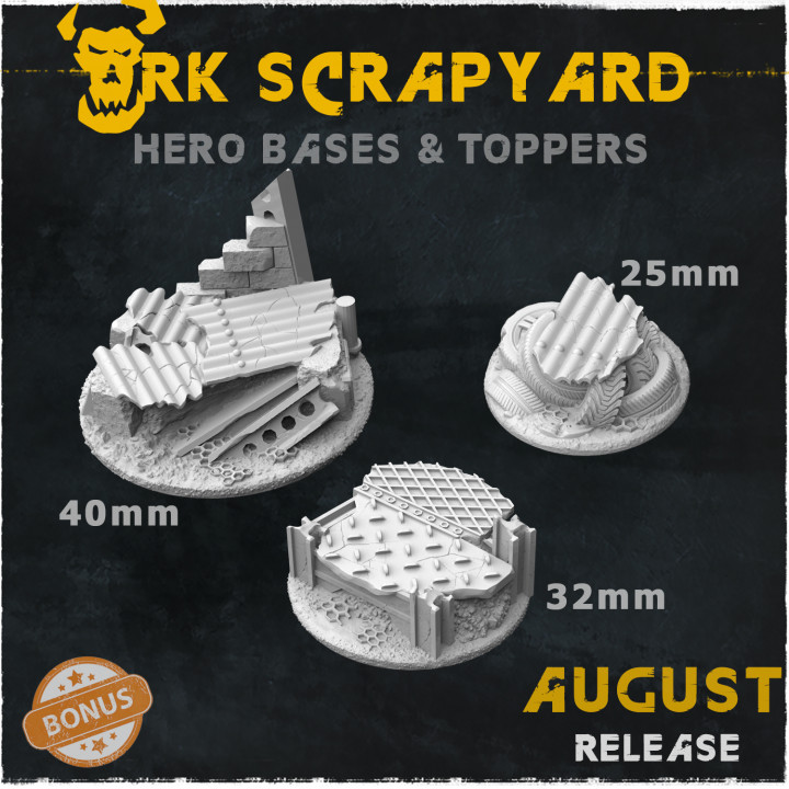 Orc Scrapyard - Hero Bases & Toppers (August Release) image