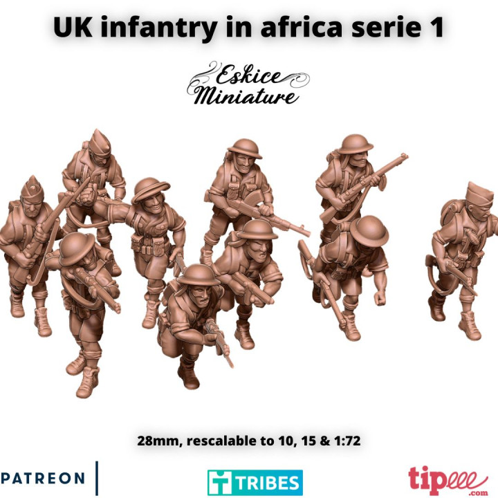 3D Printable UK infantry in africa serie 1 - 28mm by Eskice Miniature ...