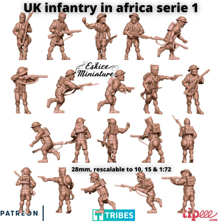 3D Printable UK infantry in africa serie 1 - 28mm by Eskice Miniature ...