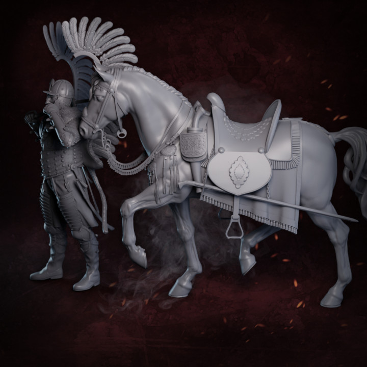 Winged Hussar and Mount Presupported image