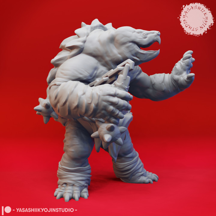 Nunchuck Tortle - Tabletop Miniatures (Pre-Supported) image
