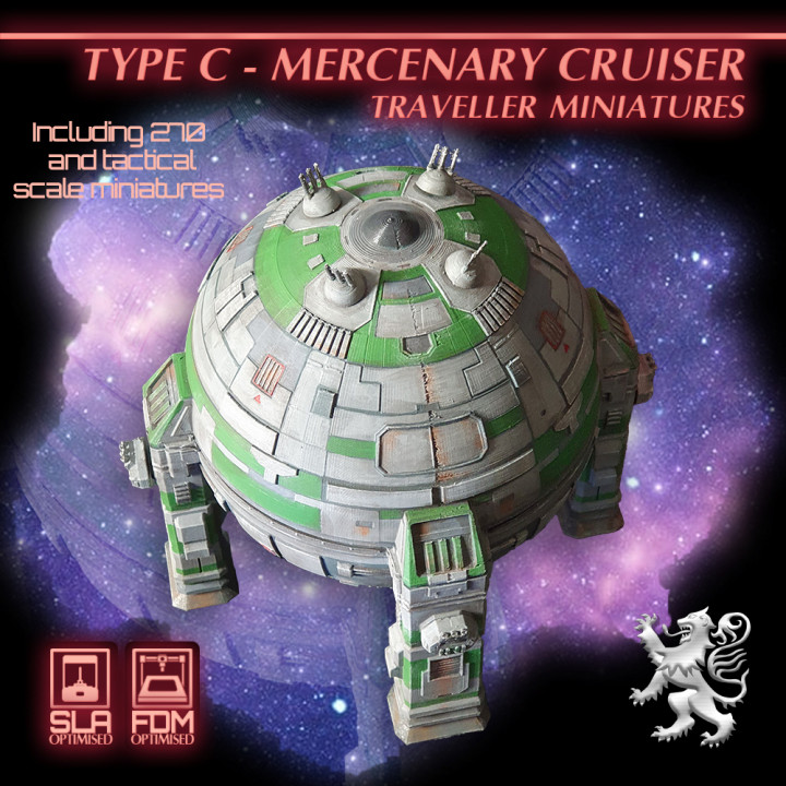 Type C Mercenary Cruiser Traveller Miniatures image